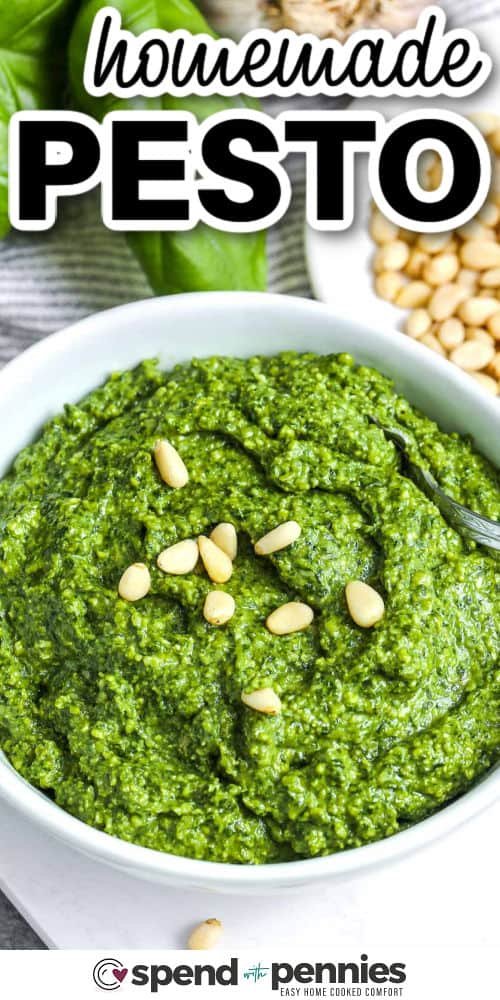 homemade Pesto Recipe with a title