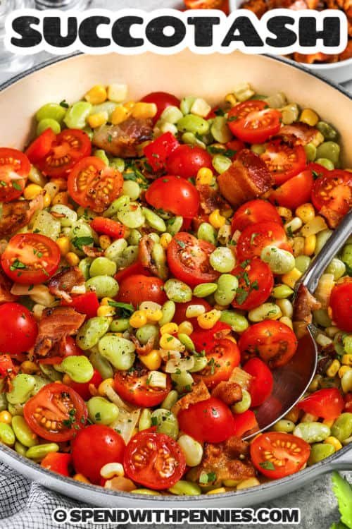 Succotash with bacon and a title